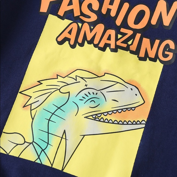 NWOT Boys Dinosaur Graphic T-Shirt and Pant set. Size 3-4 T Color: Blue - Picture 5 of 6